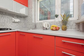 Fridge, microwave, stovetop, dishwasher