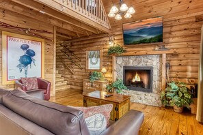 TV, fireplace, DVD player - Alone At Last, Hot Tub, “Cozy Cabin Retreat in the Smokies (Sevierville)