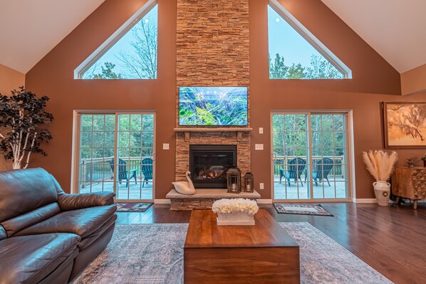 Smart TV, fireplace, video games