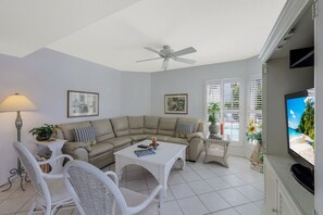 TV - Rare Riverfront Condo | Pool, Spa, & Tennis Court (Marco Island)