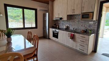 Fridge, microwave, oven, electric kettle