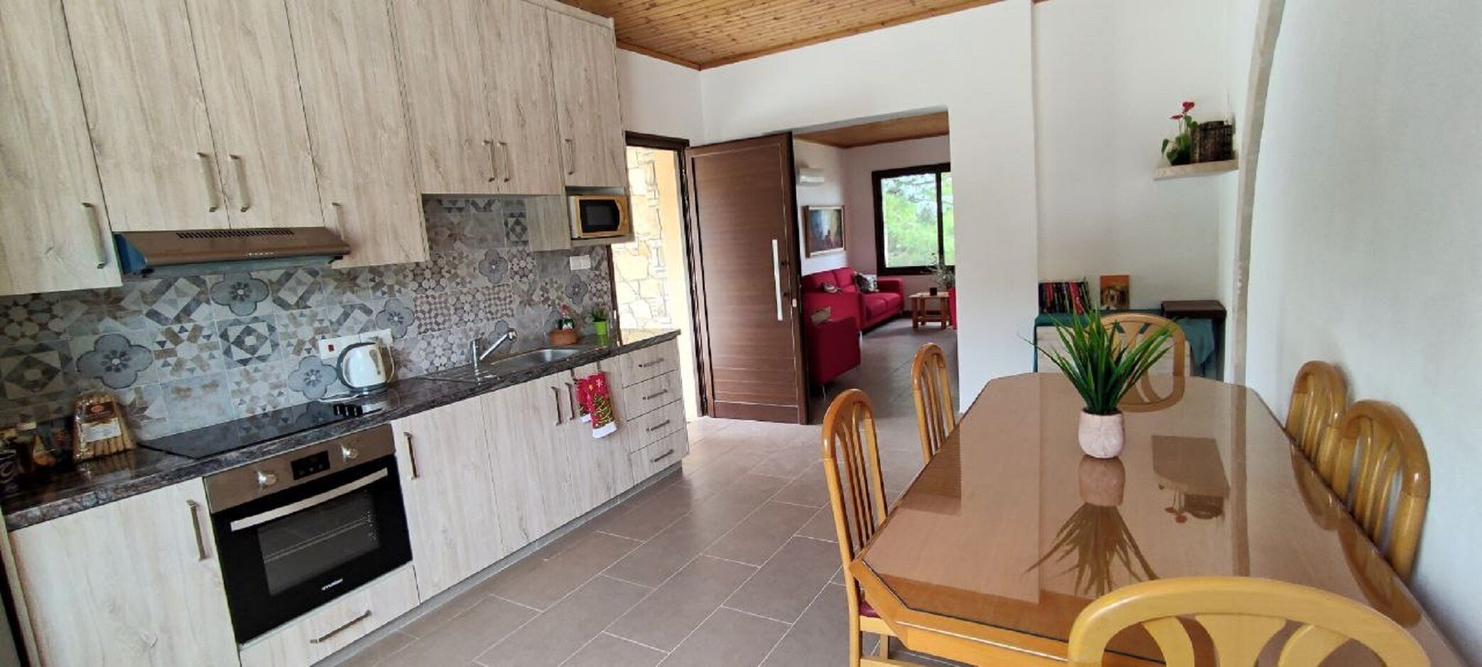 Fridge, microwave, oven, electric kettle