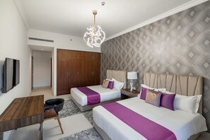 Appartement Signature, 1 chambre, cuisine, vue partielle sur la mer | Décor unique, ameublement unique, bureau