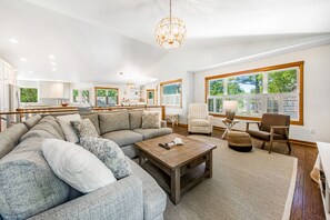 TV, caminetto, libri