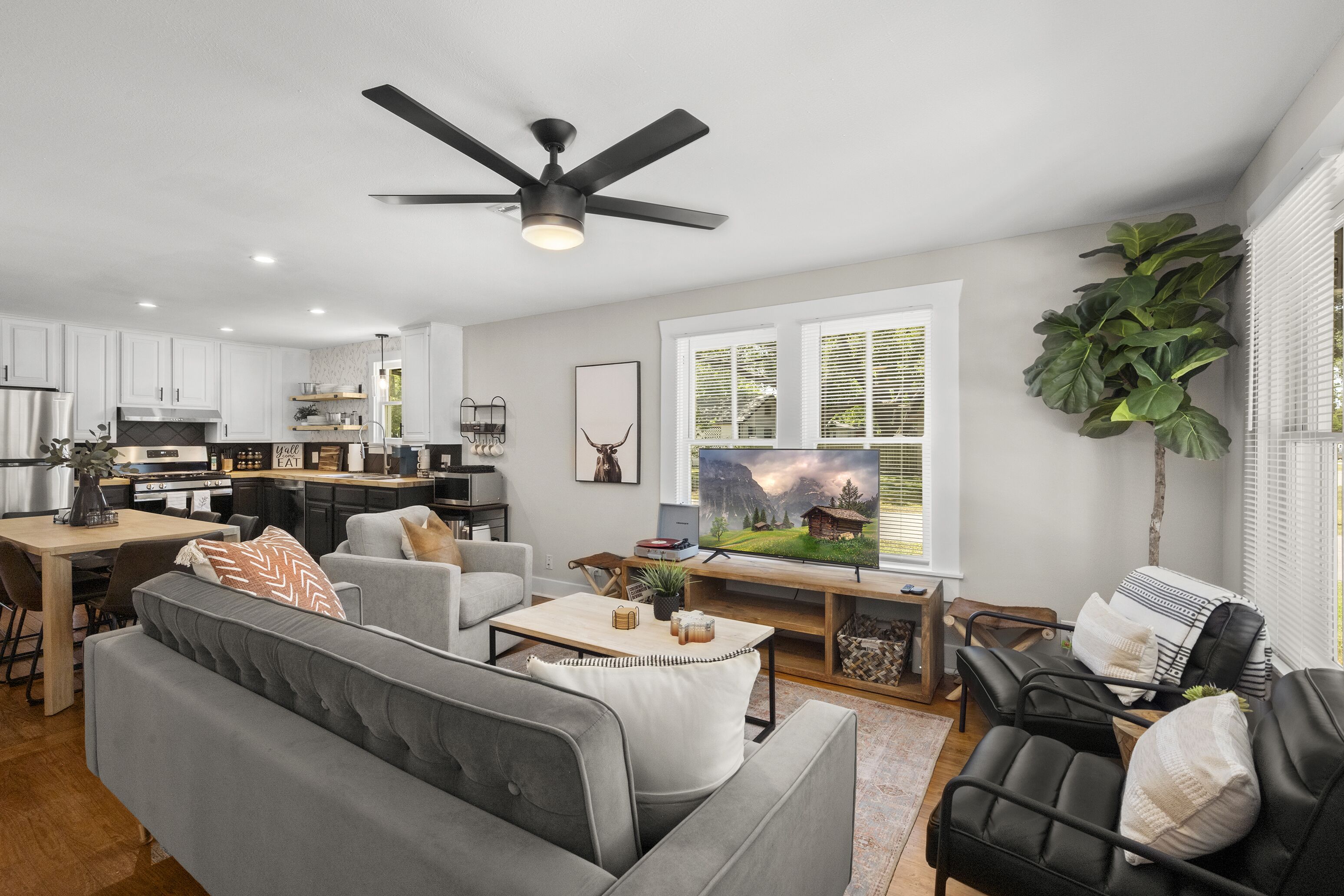 Smart TV, foosball, books