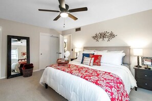 5 bedrooms, desk, iron/ironing board, travel cot