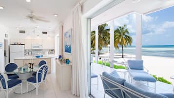 Cottage, 2 giường cỡ queen, hiên, quang cảnh biển | Khu ăn uống