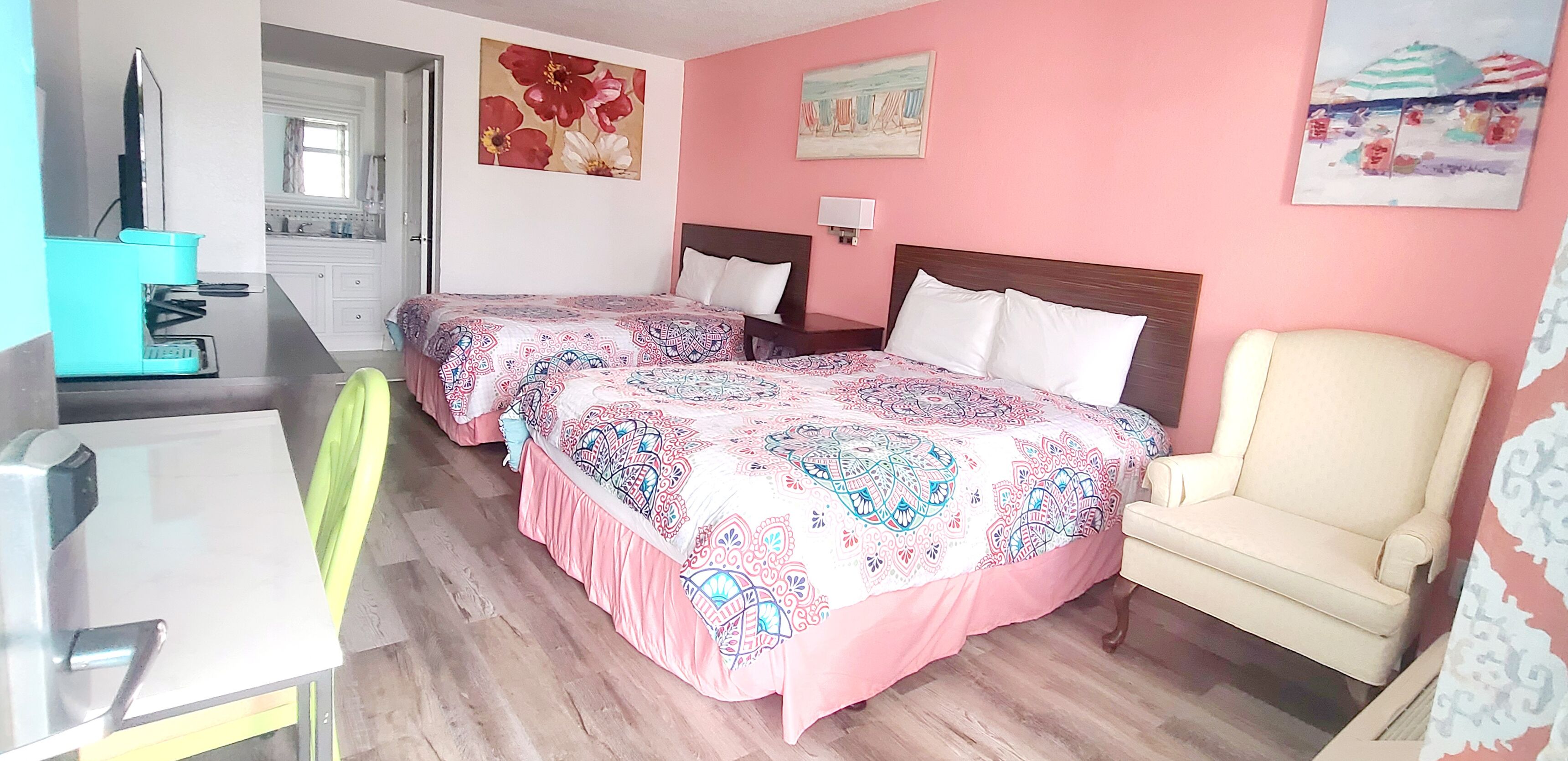 double room with two double beds | down duvets, free wifi, bed sheets