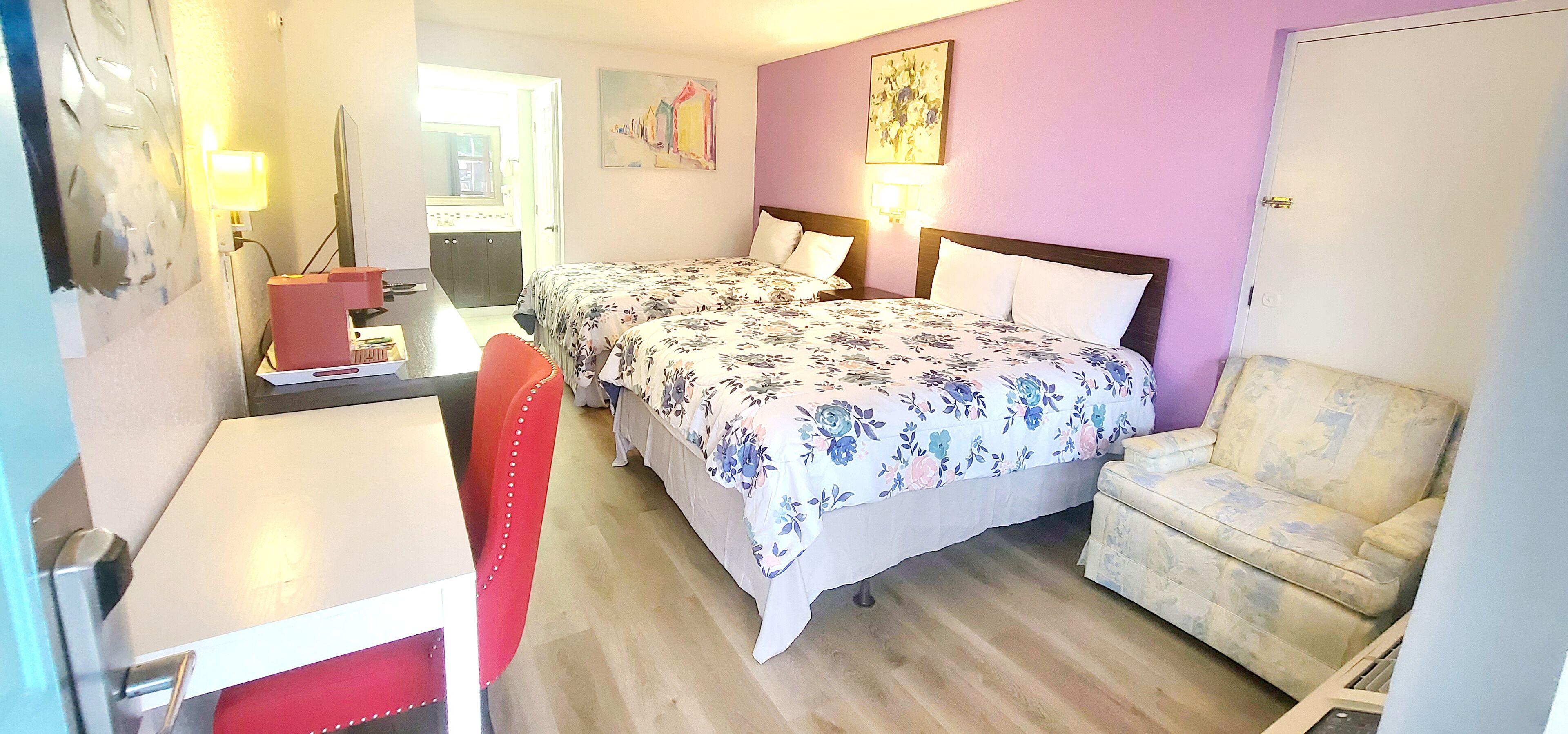 double room with two double beds | down duvets, free wifi, bed sheets