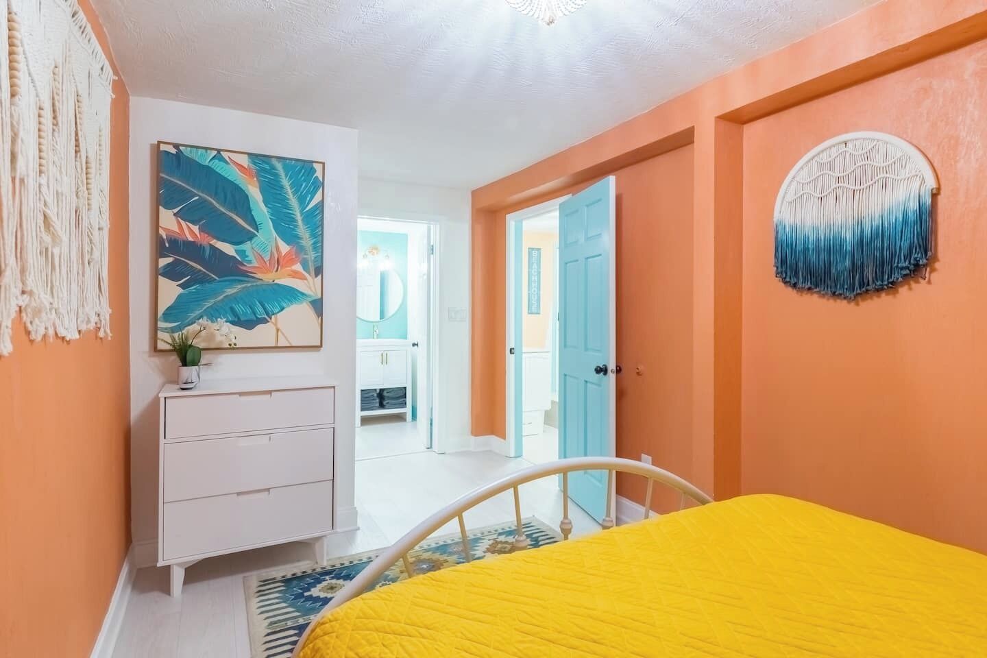 1 bedroom, desk, iron/ironing board, travel crib