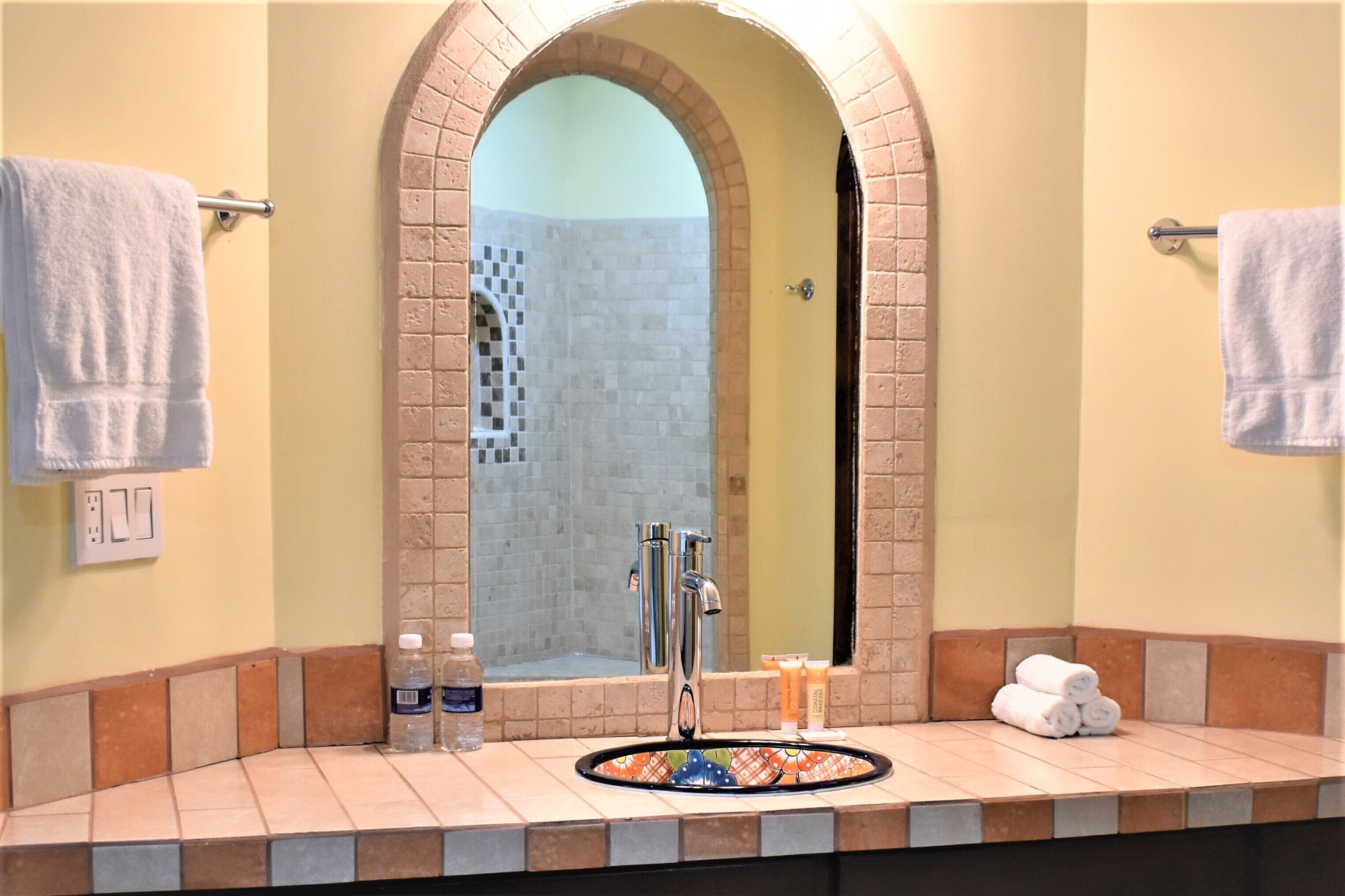 luxury double room | bathroom | shower, free toiletries, towels, soap