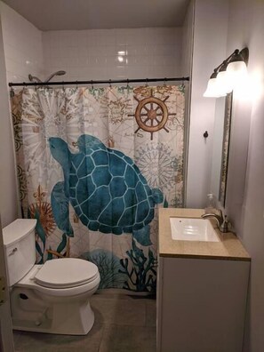 Bathtub, hair dryer