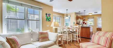 House (2 Bedrooms) | Living area | 55-inch TV with digital channels, streaming services
