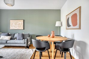 Dining - Bright St. Johann 3 Room w/ Storage & W/D, nr Local Market, by Blueground (Basel)