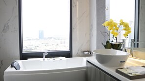 Deluxe Suite | Bathroom | Hair dryer, bathrobes, slippers, towels - The Penthouse Residence (Phnom Penh)