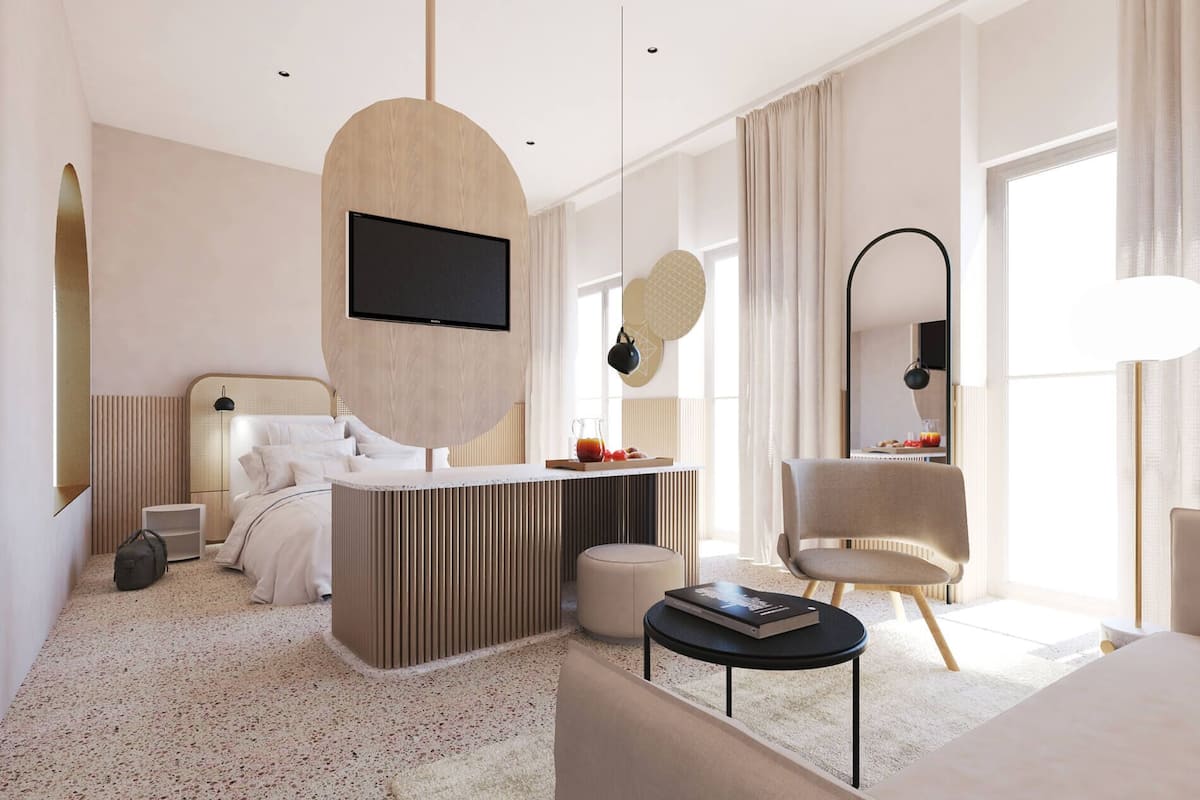Deluxe tweepersoonskamer | 1 slaapkamer, luxe beddengoed, een minibar, een kluis op de kamer