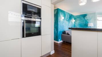 Lägenhet - 1 sovrum - balkong | Eget kök | Mikrovågsugn, diskmaskin, kaffe- och tebryggare och vattenkokare