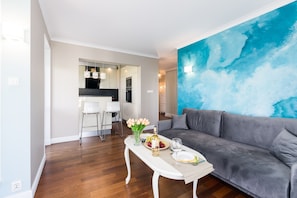 Apartamento, 1 quarto, sacada | Sala de estar