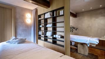 Couples treatment rooms, sauna, steam room, body treatments, facials