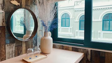 13 bedrooms, individually furnished, laptop workspace, blackout curtains