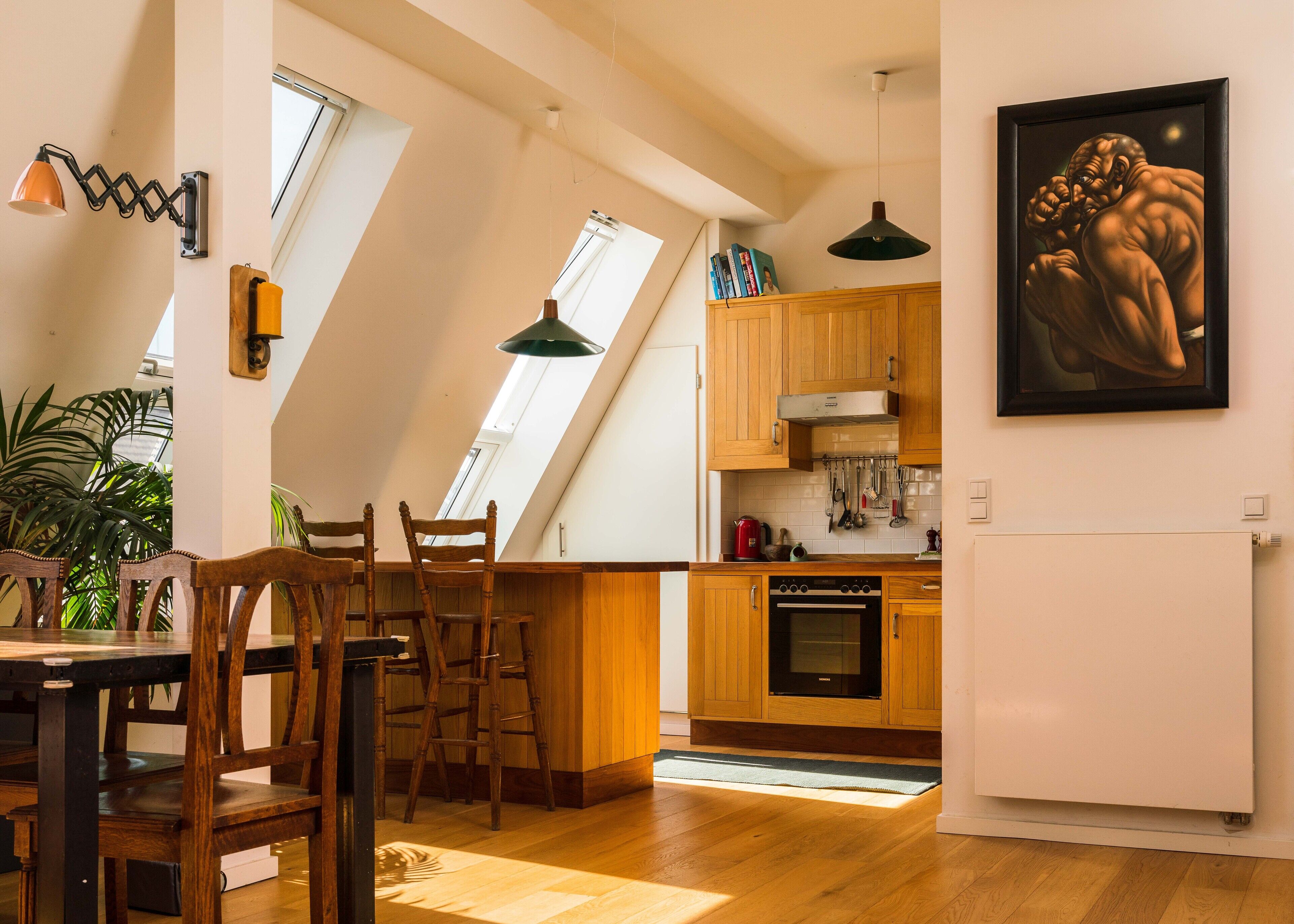 Apartment with a roof terrace with a panoramic view of the TV tower.