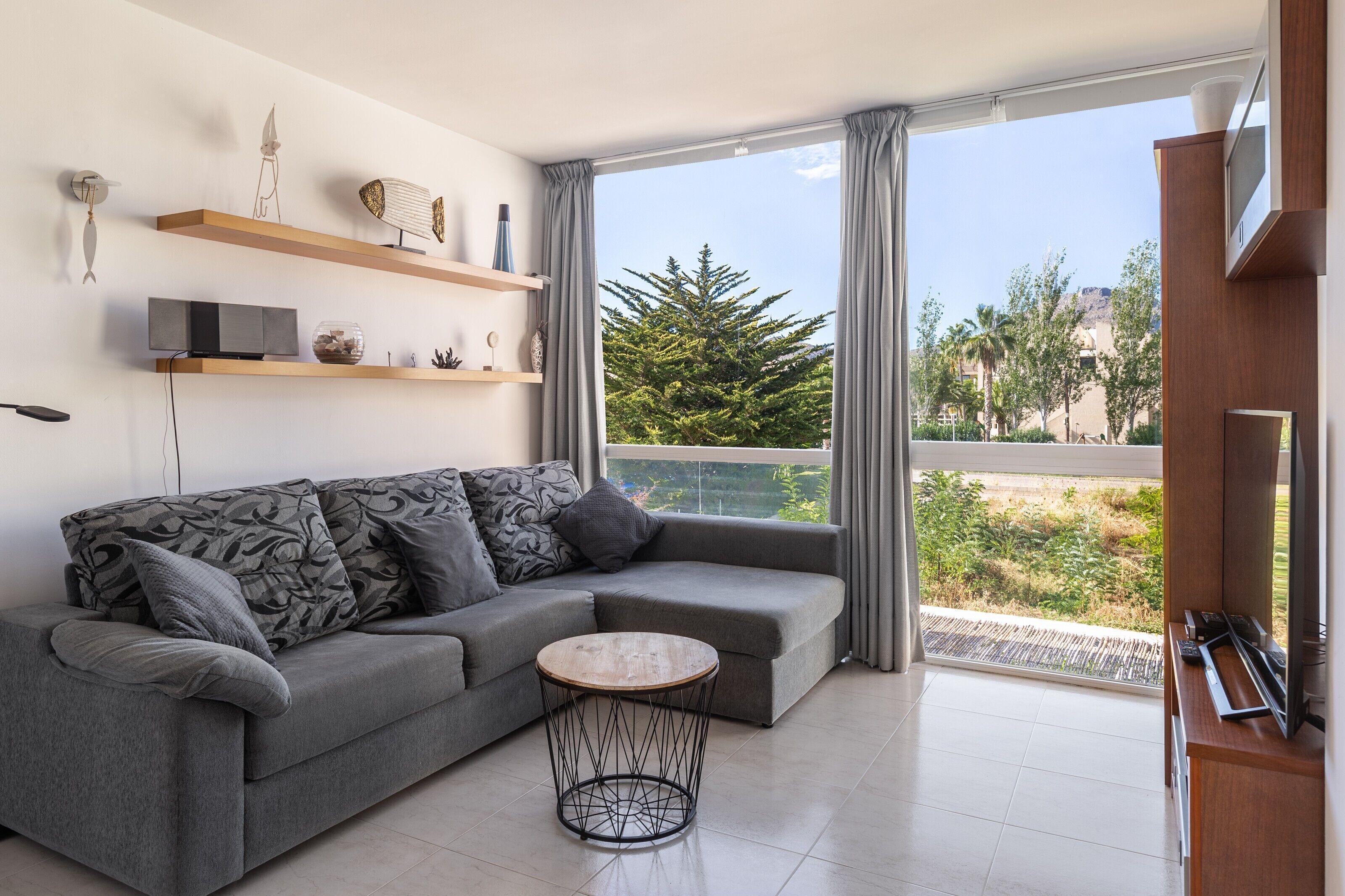 TV, DVD player, stereo