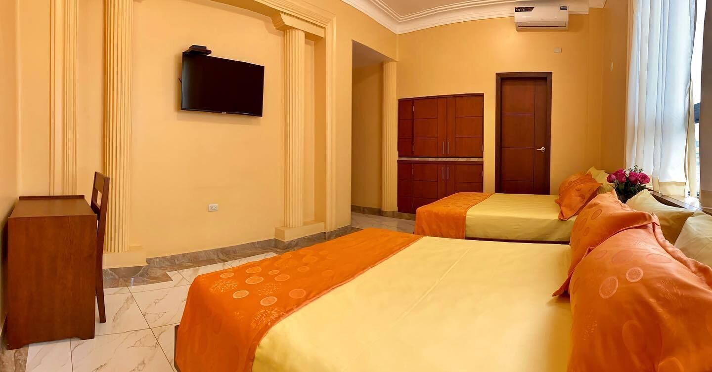 Desk, free WiFi, bed sheets