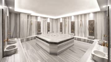 Couples treatment rooms, sauna, steam room, Turkish bath, aromatherapy