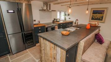 Fridge, dishwasher, electric kettle, toaster