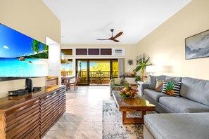 Flat-screen TV, stereo