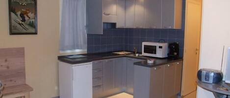 Fridge, microwave, dishwasher