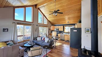 Fernseher, Kamin, Stereoanlage