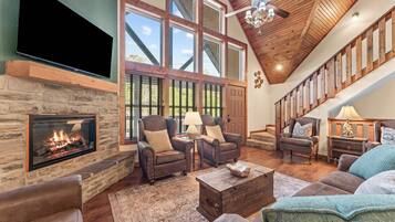 TV, fireplace, video games, offices