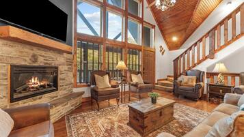 TV, fireplace, video games, offices