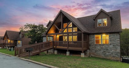 RUSTIC CABIN with 7 Master Suites!! By Pool!