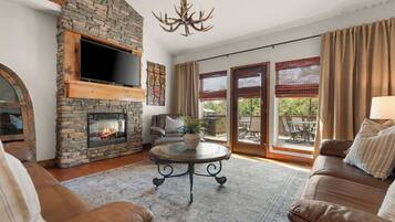 TV, fireplace, video games, DVD player