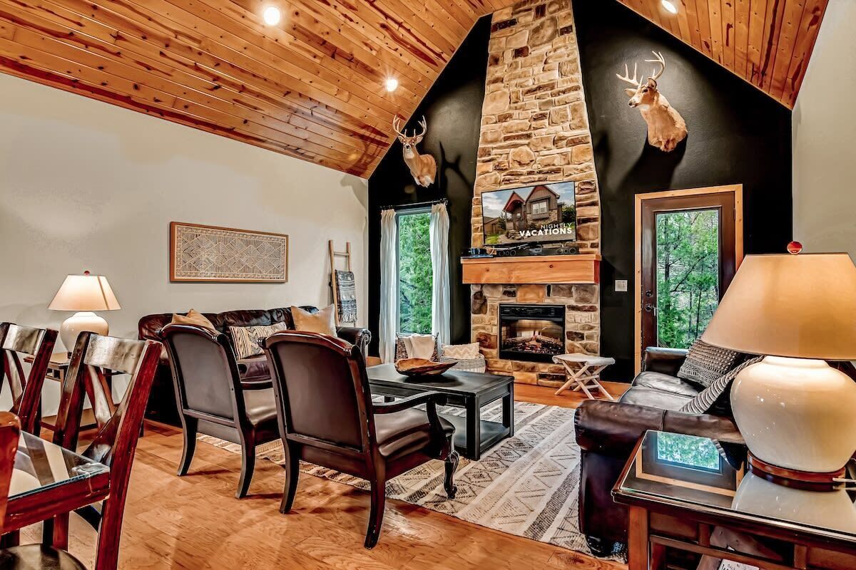 TV, fireplace, video games, offices