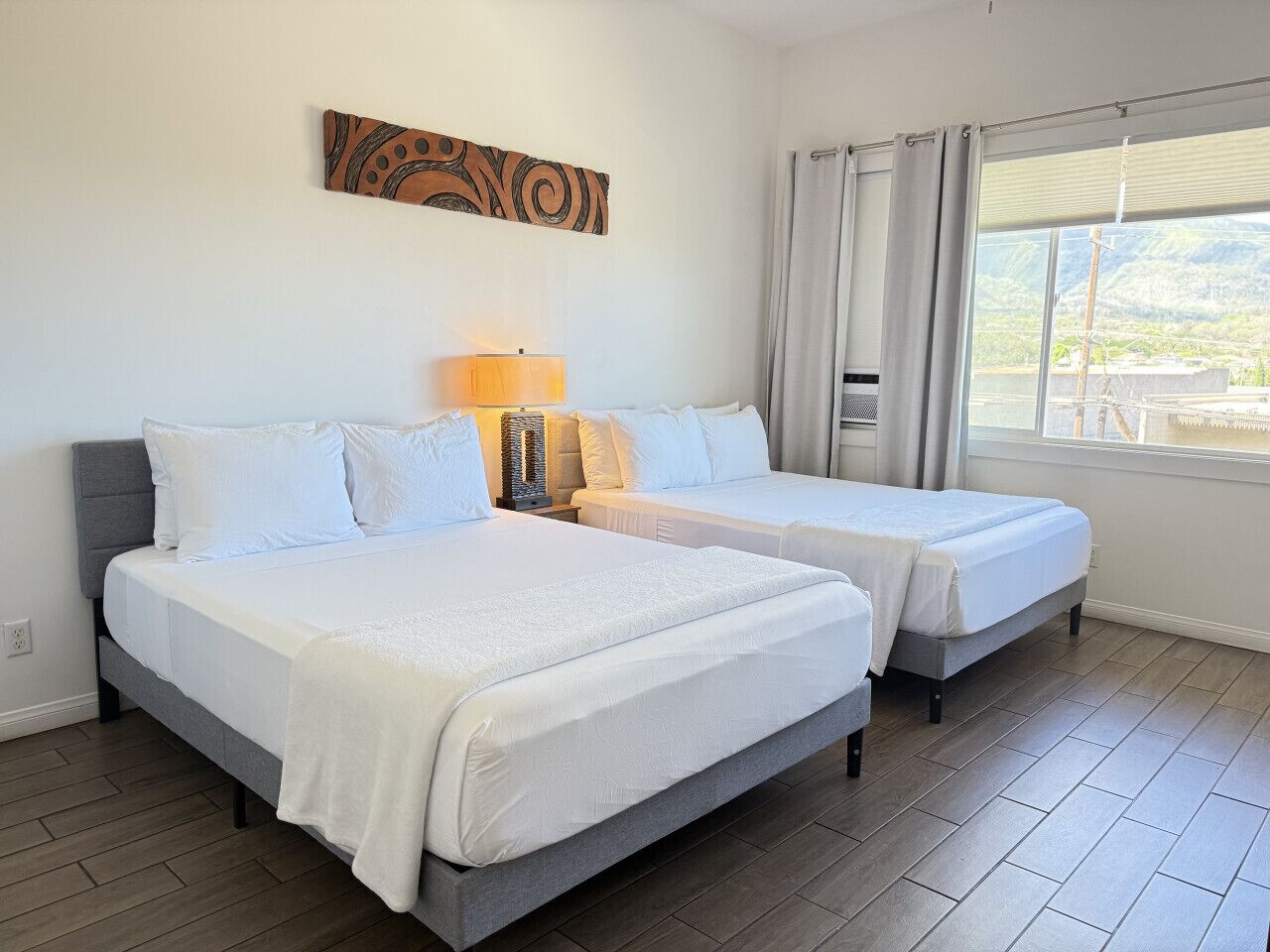 1 bedroom, desk, iron/ironing board, travel cot