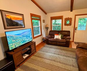 TV, fireplace, DVD player - Cozy Cabin Getaway Near Bryson City (Robbinsville)