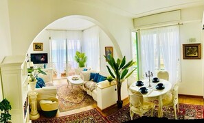 Smart TV, DVD player, books, music library