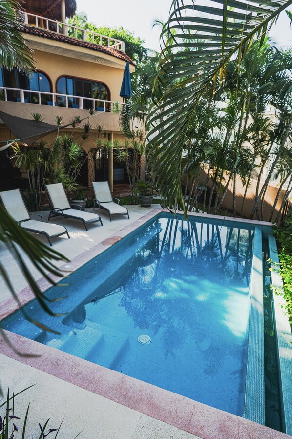 Outdoor pool, a heated pool