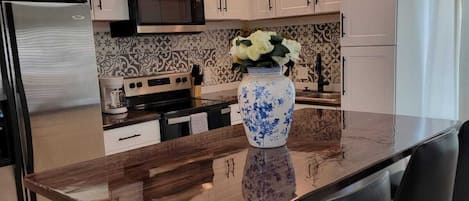 Fridge, microwave, toaster, ice maker