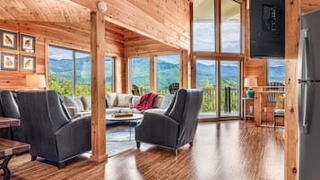 Smart TV, fireplace, video games, books