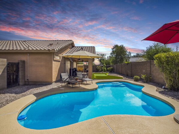 Outdoor pool, a heated pool