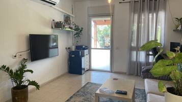Smart TV, libros, monitor de computadora y impresora