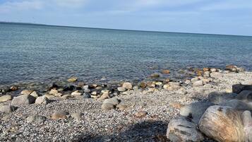 Plage, chaises longues, serviettes de plage