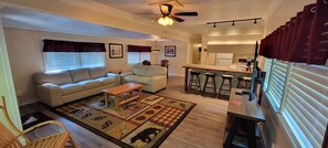 TV, DVD player, stereo