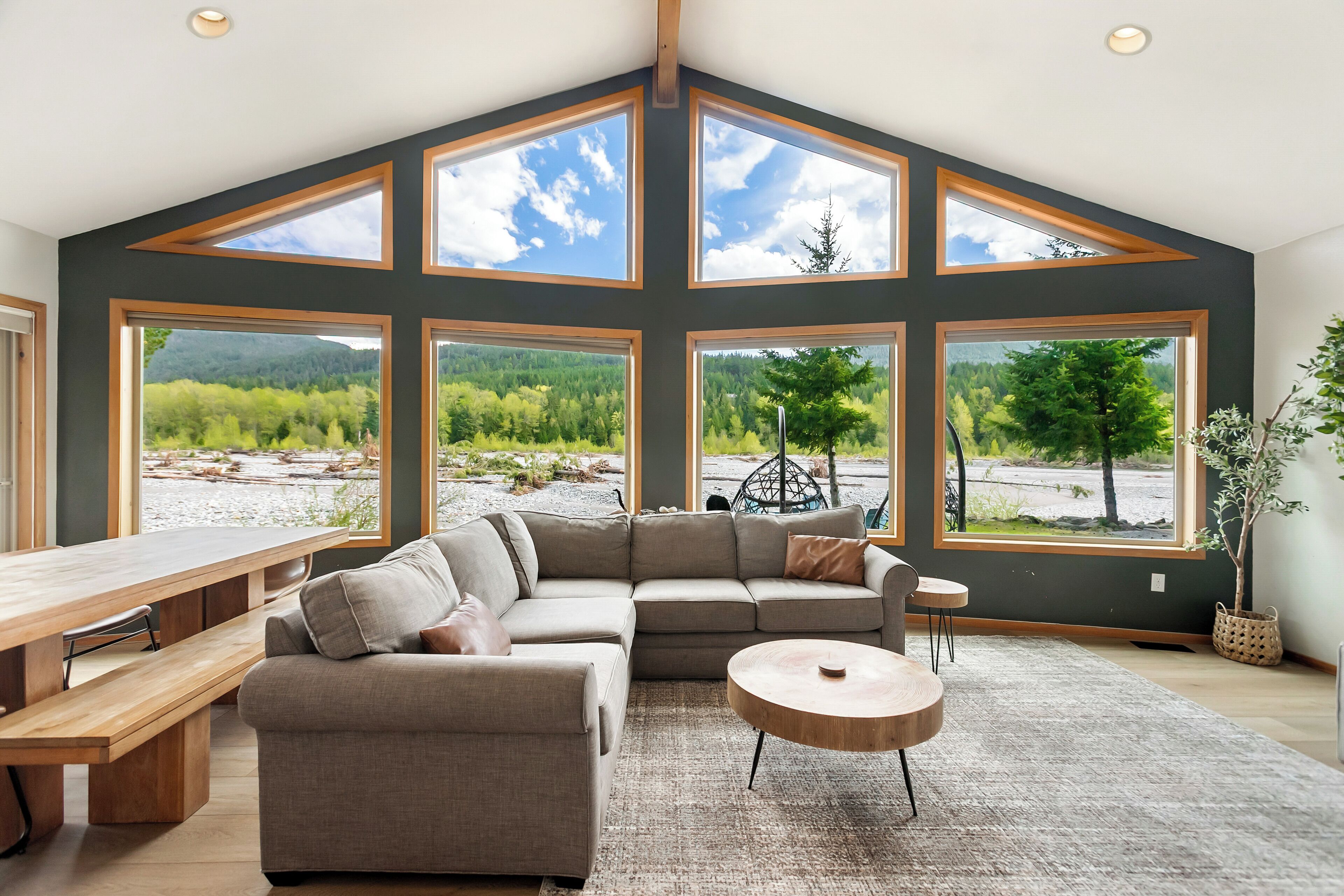 Smart TV, chimenea y libros 