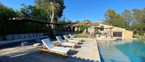 Piscine extérieure, piscine chauffée