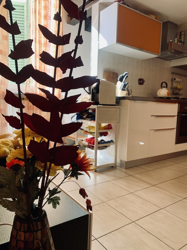 冷蔵庫、電子レンジ、オーブン、コンロ